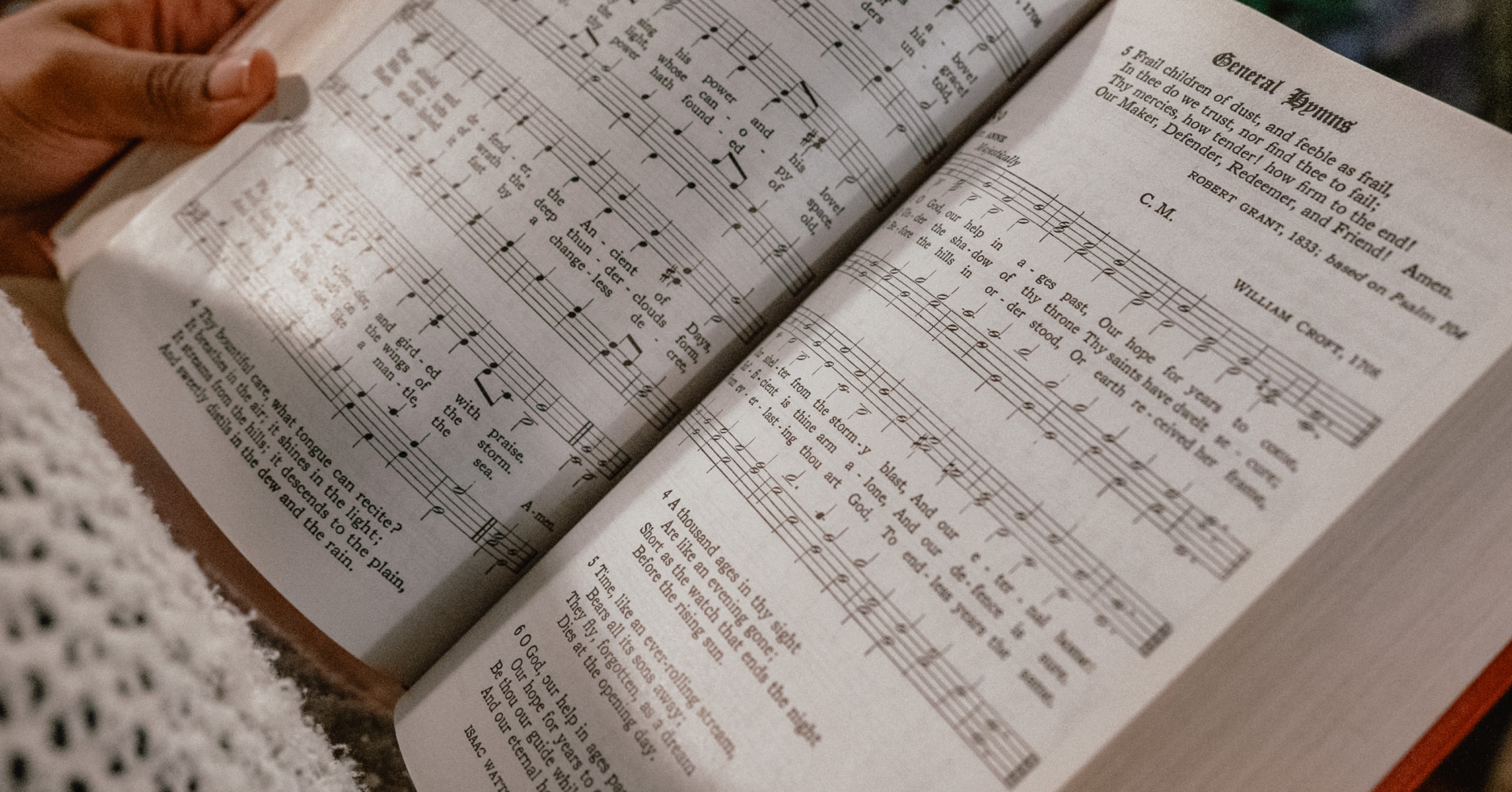 close up hymn book