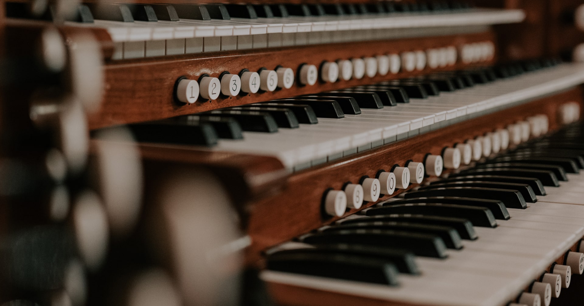 organ keys closeup